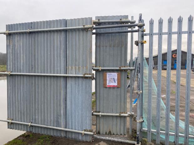 Fencing has been installed to keep the public out