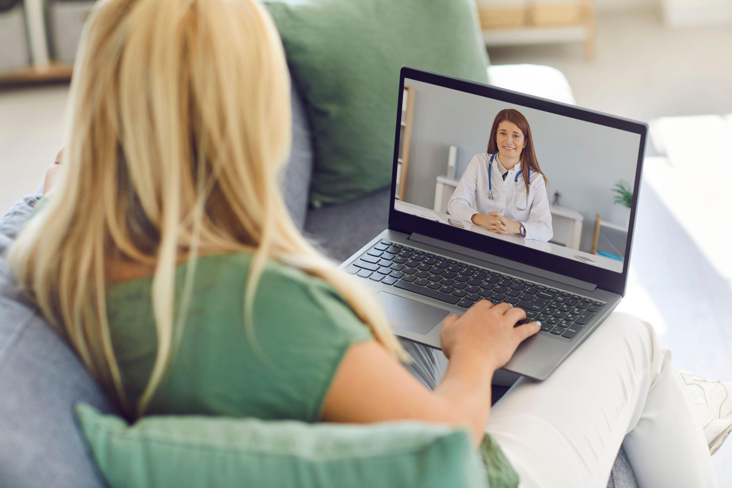 A generic stock photo of a woman speaking to a doctor over Zoom. See PA Feature HEALTH Heart. Picture credit should read: Alamy/PA. WARNING: This picture must only be used to accompany PA Feature HEALTH Heart. 